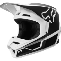 Мотошлем подростковый Fox V1 Przm Youth Helmet (2019) (Black/White, YS, 2019 (20084-018-S))